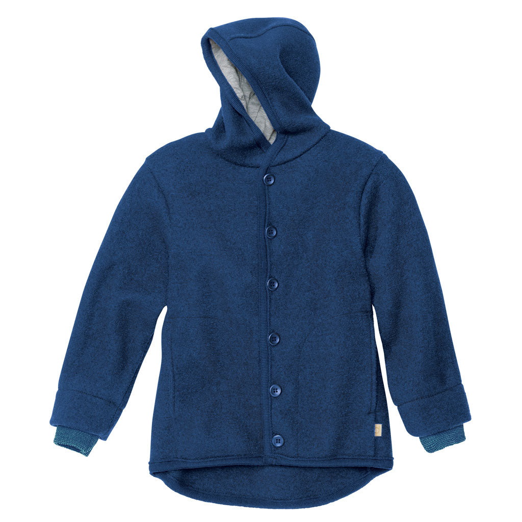 Giacca bimbi in lana cotta bio (6 mesi-10 anni) // blu navy